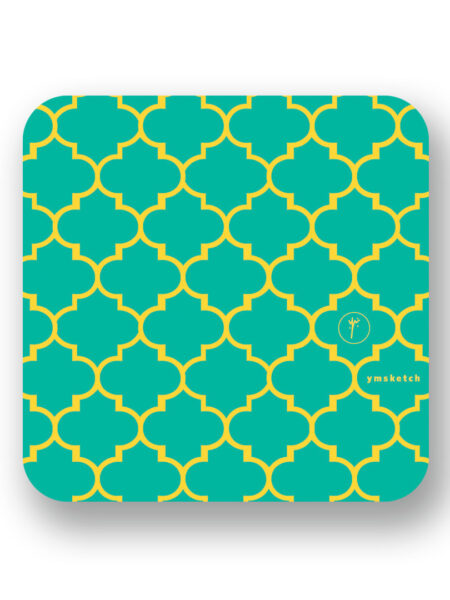 Coaster- Teal Yel Pat