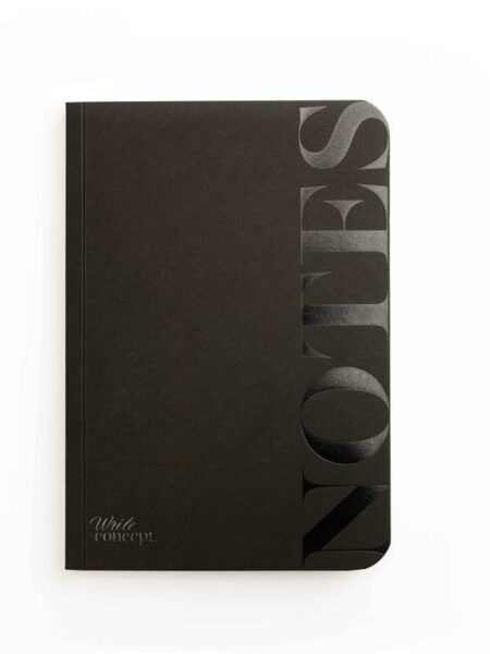 A5 Black Blank Notebook