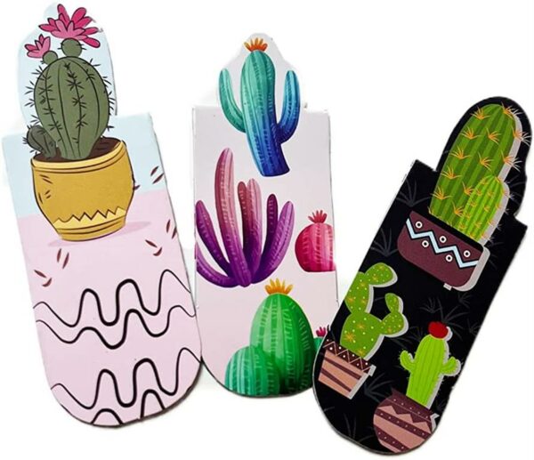 3 Magnetic Bookmarks Cactus