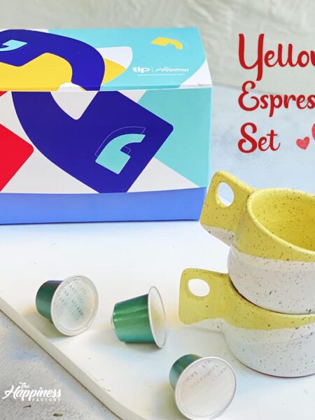 2 Yellow Espresso Cups