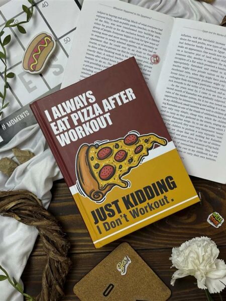 Pizza Workout A5 Hardcover Lined Notebook