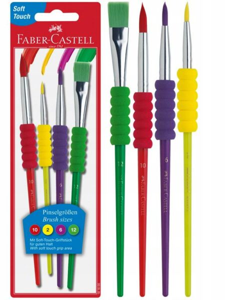 4 Pack Soft Grip Brushes - Faber Castell (481600)