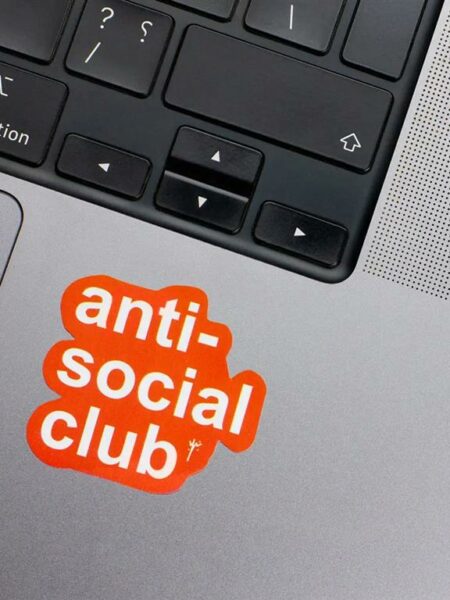 Anti social Laptop Sticker