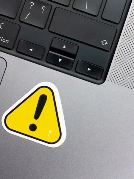 Warning Sign ! Laptop Sticker