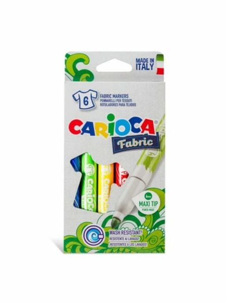 Carioca 6 Feltip Fabric Colors With a Special Ink For Fabric