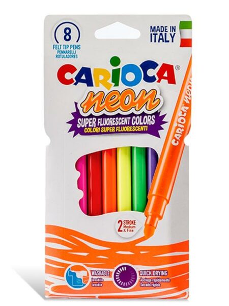 Carioca 8 Floroschent Neon Filtip Colors 42785