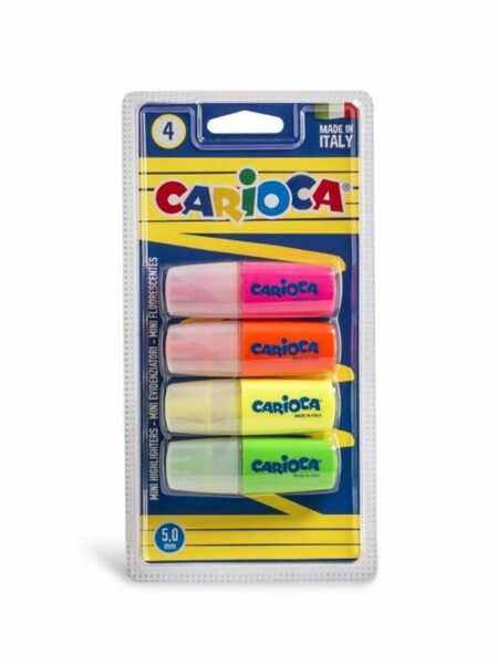Carioca 4 Mini Highlighter on Card