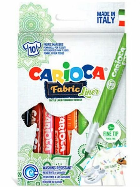 Carioca Set of 10 Fine Colors for Coloring on Fabrics and Cl
