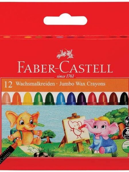 12 Colors Jumbo Wax Crayons Faber-Castell