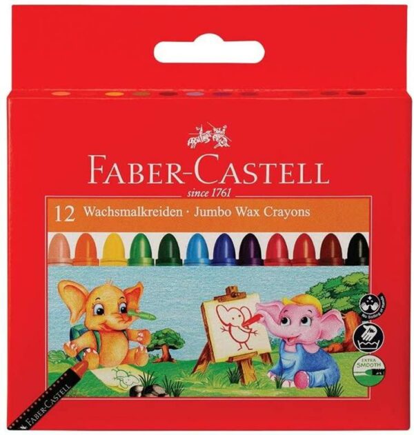 12 Colors Jumbo Wax Crayons Faber-Castell