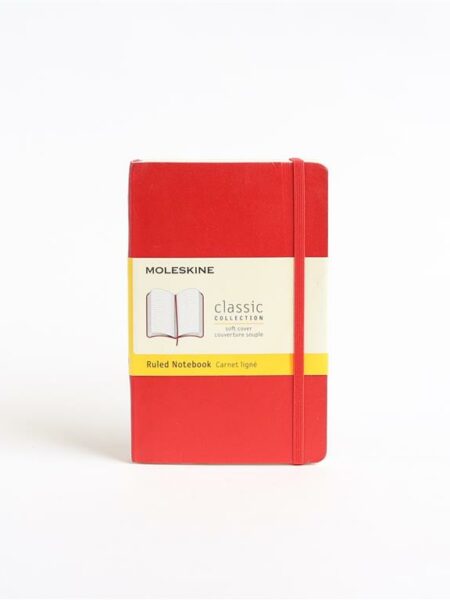 Scarlet Red Pocket Ruled Soft Notebook