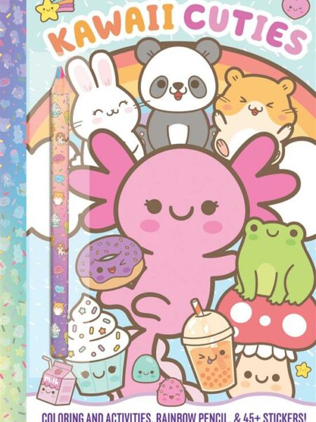 Kawaii Cuties: Coloring Book with Rainbow Pencil