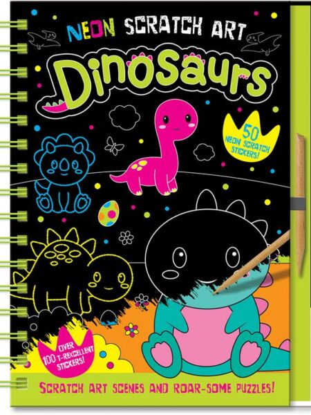Neon Scratch Art: Dinosaurs