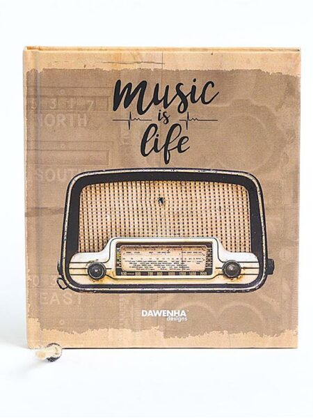 Music is Life Vintage Notebook (SKU: V-11) 16x16 cm - 200 Pa