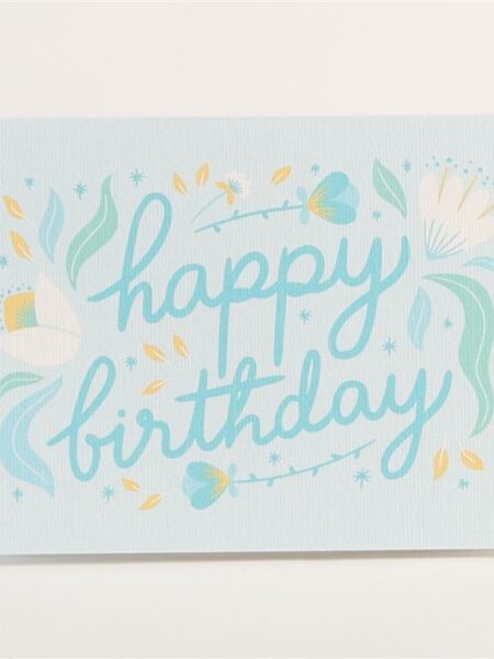 Happy Birthday - Blue Greeting Card