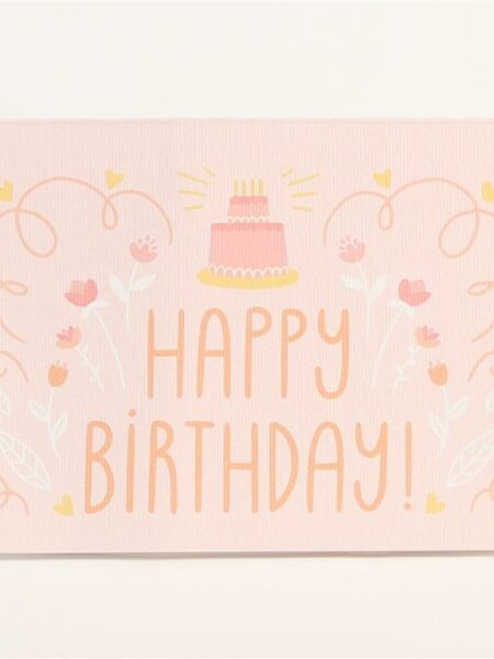 Happy Birthday - Pink Greeting Card