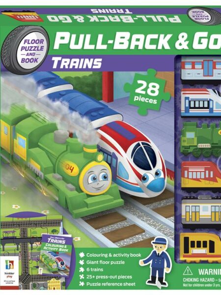 Pull-Back & Go: Trains (Floor Puzzle, 6 Trains & Activity Bo