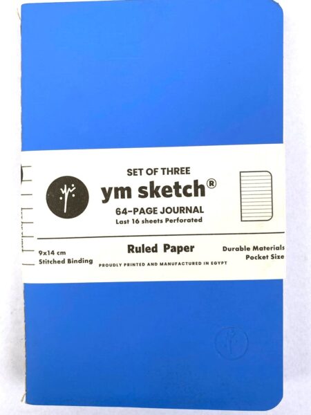 Blue Notebook Journal Pocket Set 3 Lined (1022)
