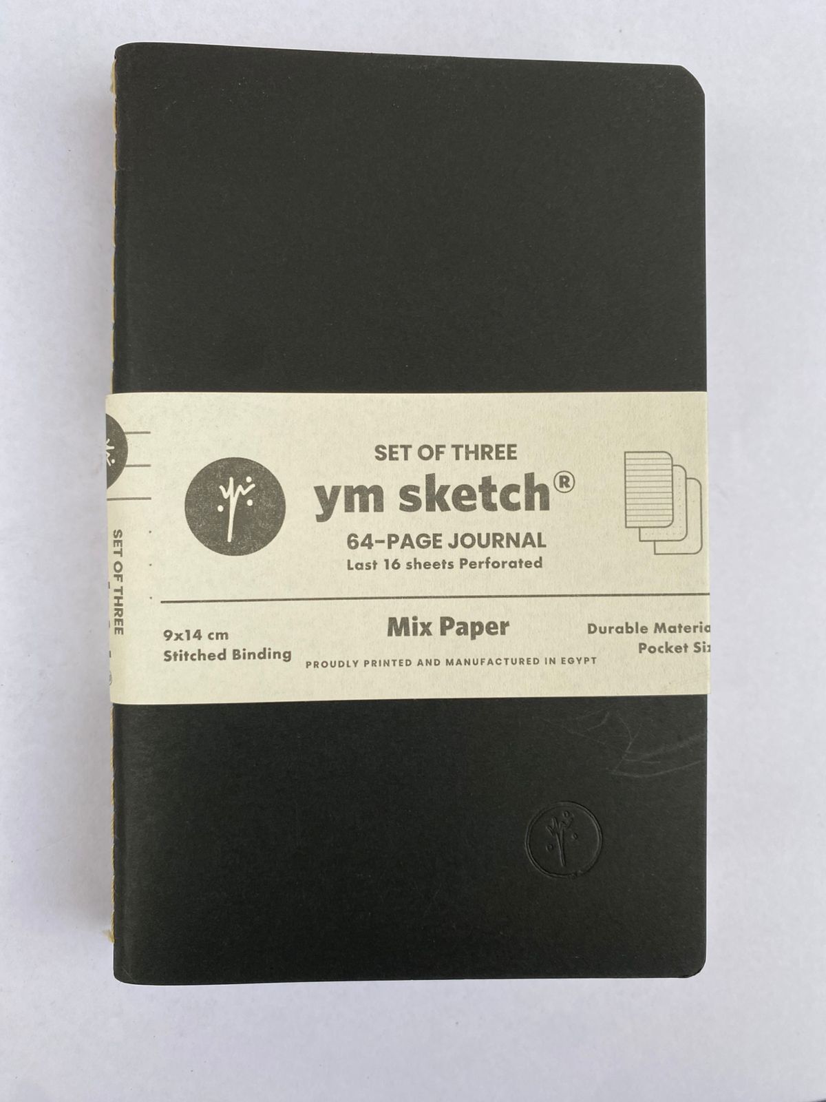 A6 Black Mix Set of 3 Notebook Journal (1611)