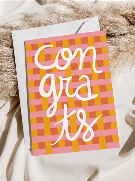 Congrats Orange Greeting Card
