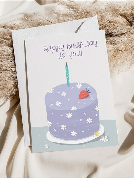 Purple cake Greeting Card