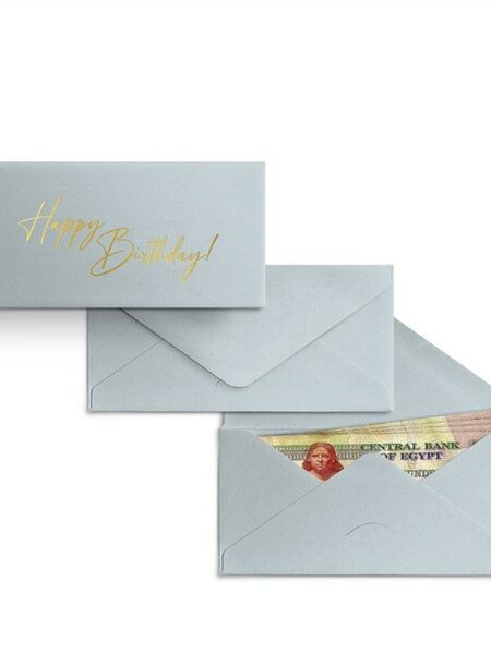 New Silver Happy Birthday Money Envelope