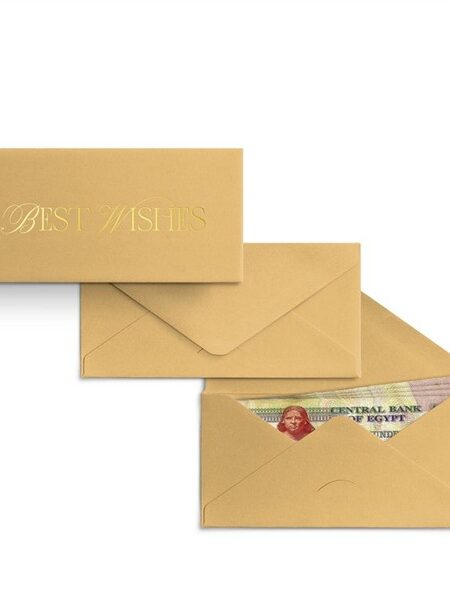 New Gold Best wishes Money Envelope