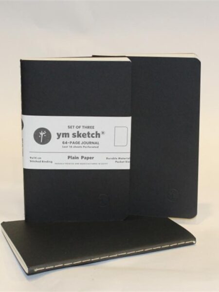 A6 Black Plain Set of 3 Notebook Journal (1610)