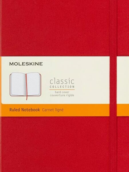 Large Ruled Hard Hydrangea Blue Notebook