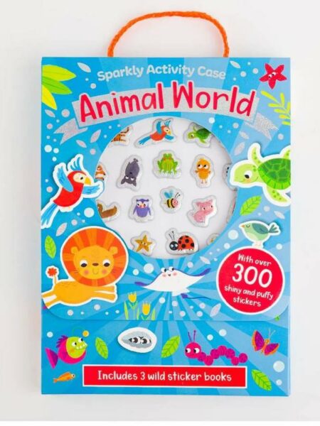 Sparkly Activity Case: Animal World (3 Wild Sticker books wi