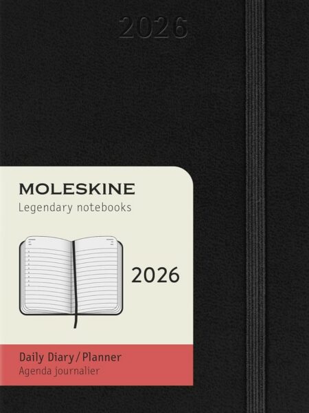 Pocket Black Hard 12M Daily Planner
