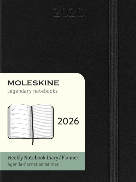 Pocket Black Hard 12M Weekly Planner