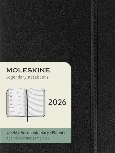Pocket Black Soft 12M Weekly Planner