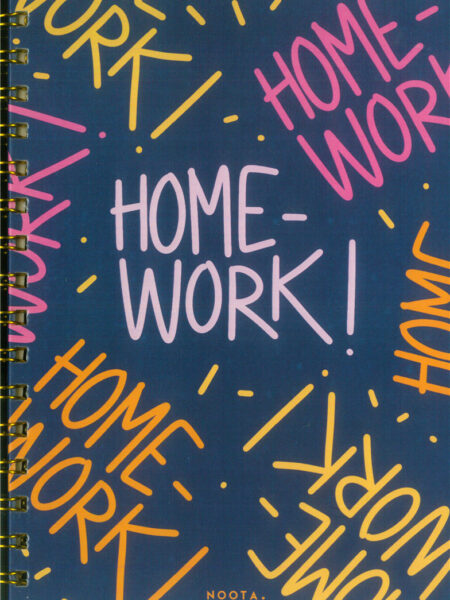 Homework A5 Hardcover Wired Notebook 100 Papers