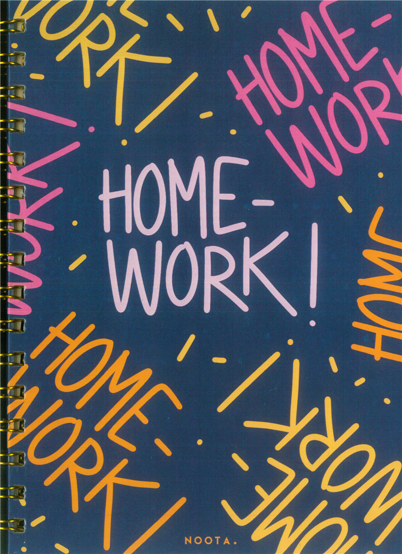 Homework A5 Hardcover Wired Notebook 100 Papers