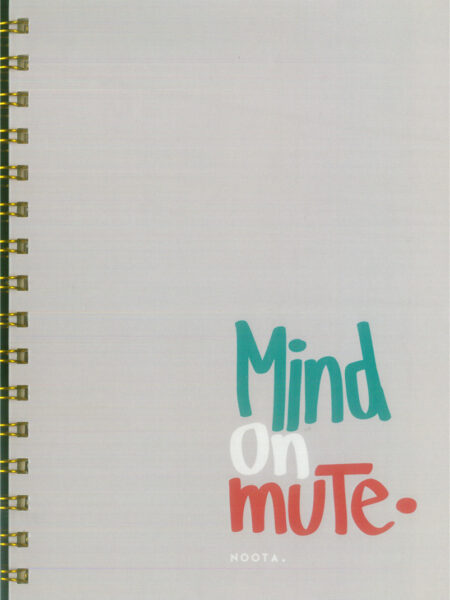 Mind On Mute A5 Hardcover Wired Notebook 100 Papers