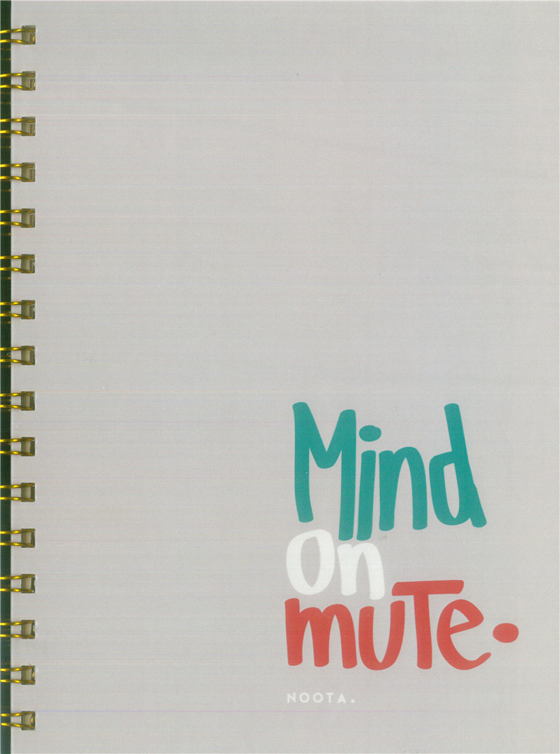 Mind On Mute A5 Hardcover Wired Notebook 100 Papers