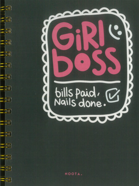 Girl Boss Bills N Nails A5 Hardcover Wired Notebook 100 Pape