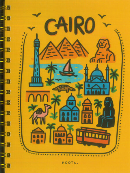 Yellow Cairo A5 Hardcover Wired Notebook 100 Papers
