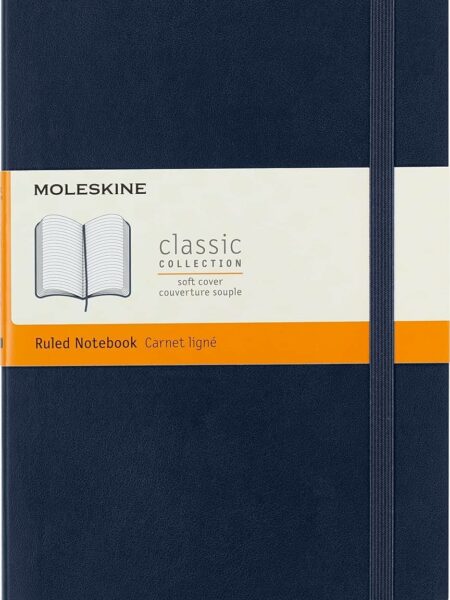 Sapphire Blue Large Ruled Soft Notebook